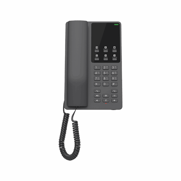 Teléfono IP Hotelero, 2 líneas SIP con 2 cuentas, codec Opus, IPV4/IPV6, color negro, con gestión en la nube GDMS