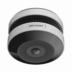 (HikFire) Mini Fisheye IP 4 Megapixel con Detector de Humo Puntual  / Autónomo / Entrada y Salida de Alarma / 15 mts IR / PoE / WDR 120 dB / Alarma de 85 dB / MicroSD 128GB / Compatible con Hik-Connect