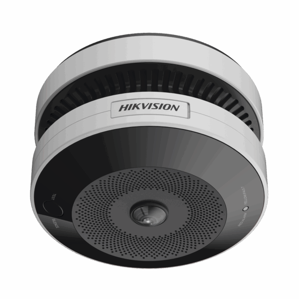 (HikFire) Mini Fisheye IP 4 Megapixel con Detector de Humo Puntual  / Autónomo / Entrada y Salida de Alarma / 15 mts IR / PoE / WDR 120 dB / Alarma de 85 dB / MicroSD 128GB / Compatible con Hik-Connect