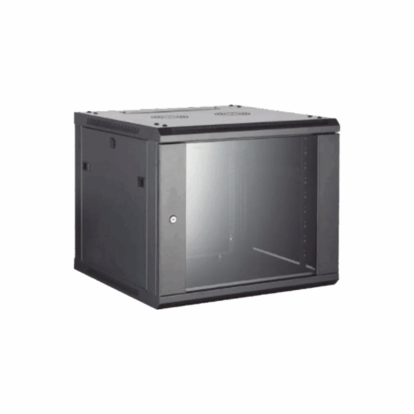 Gabinete para Montaje en Pared - Piso / Puerta de Cristal Templado / Cuerpo Fijo / 4 Unidades de Rack / 19" / Fabricado en Acero