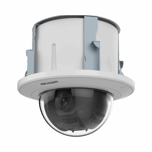 Domo PTZ IP 2 Megapixel / 25X Zoom / Uso en Plafon / ACUSENSE / DARKFIGHTER  / IK10 / Entrada y Salida de Audio y Alarmas / WDR 120 dB /  HLC / EIS / PoE+ / Metal / microSD