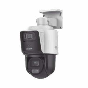 [TandemVu] PTZ IP 4 Megapixel con Cámara Panoramica 4 Megapixel / 4X Zoom / Dual Light (40 mts IR + 30 mts Luz Blanca) / ACUSENSE / IP66  / PoE+ / DARKFIGHTER / Micro SD / Incluye Base para Techo o Pared