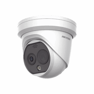 Turret IP Dual / Térmica 2.1 mm (256 x 192) / Óptico 2.2 mm (4 Megapixel) / Termométrica / Detección de Temperatura / PoE /Exterior IP66 / Sirena y Luz Intermitente Integrada / MicroSD