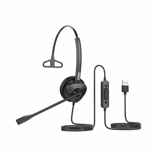 Diadema monoaural con tecnología antishock para teléfonos IP FANVIL con interfaz USB con micrófono de cancelación de ruido, larga durabilidad