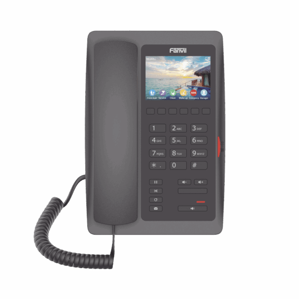 (H5W Color Negro)Teléfono IP WiFi para Hotelería, profesional de gama alta con pantalla LCD de 3.5 pulgadas a color, 6 teclas programables para servicio rápido (Hotline) PoE