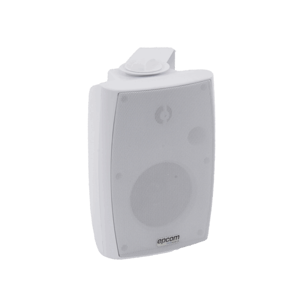 Altavoz de Pared de 2 vías | Woofer 4in + 1.5in | 2.5W - 20W | Para Sistemas 70/100V y 8 ohms | Material ABS | Rejilla y Bracket de Metal | Color Blanco