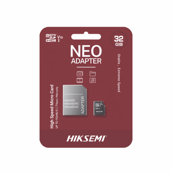 Memoria microSD con Adaptador Ideal para Celular o Tablet / 32 GB / Multipropósito / Clase 10 / 92 MB/s Lectura / 50 MB/s Escritura