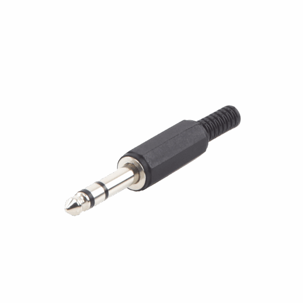 Conector macho de 6,3 mm con funda de plastico (estereo)