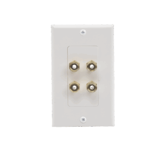 Placa de Pared | Postes de Unión Tipo Banana | Conexión para 2 Altavoces | Fácil Instalación | Conectores Chapados en Oro