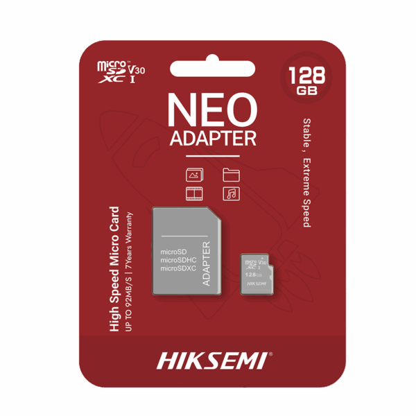 Memoria microSD con Adaptador Ideal para Celular o Tablet / 128 GB / Multipropósito / Clase 10 / 92 MB/s Lectura / 50 MB/s Escritura