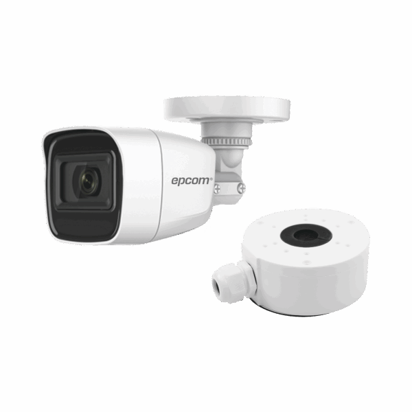 KIT DE CÁMARA + MONTAJE / Cámara Bala TURBOHD 2 Megapixel (1080p) / Gran Angular 106° / Lente 2.8 mm / 25 mts IR EXIR / Exterior IP66 / 4 Tecnologías / dWDR