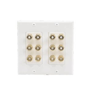 Placa de Pared | Postes de Unión Tipo Banana | Conexión para 6 Altavoces | Fácil Instalación | Conectores Chapados en Oro