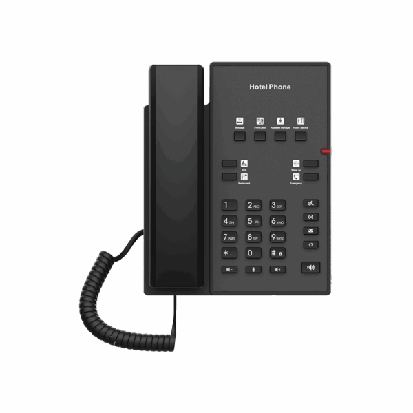 Teléfono IP para Hotelería, profesional con 8 teclas programables para servicio rápido, plantilla personalizable con PoE