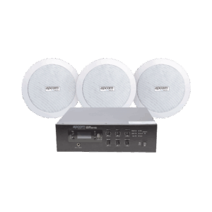 KIT de Amplificador de 120W para Escritorio | 3 Altavoces de Plafón de 5.5in | 3.75 – 30W | Sistema 70/100V