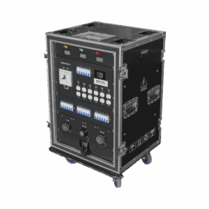 Centro de carga movil para instalaciones temporales con conexión TIPO socapex a 110v Y 220V | RACK 16U