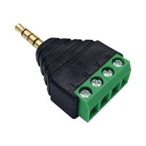 Conector de audio de 3.5mm macho a terminal de tornillo de 4 pines