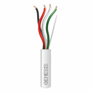 Bobina de 152 Metros / Cable de Cobre / 4 x 18 AWG / Riser / Color Blanco / Para Aplicaciones de Alarmas de Intrusión/Control de Acceso/ Automatización / Interfonos y Tv Porteros