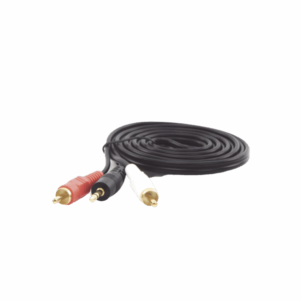 Convertidor 3.5mm Estéreo a 2 RCA Macho 1.83m | para Aplicaciones de Audio | Compatible con Amplificadores VSSL y Epcom ProAudio