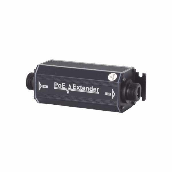 Extensor PoE / 100 Metros / Intemperie (IP66) /  60 Watts / 1 Puerto de Entrada  / 1 Puerto de Salida PoE / No requiere alimentación.