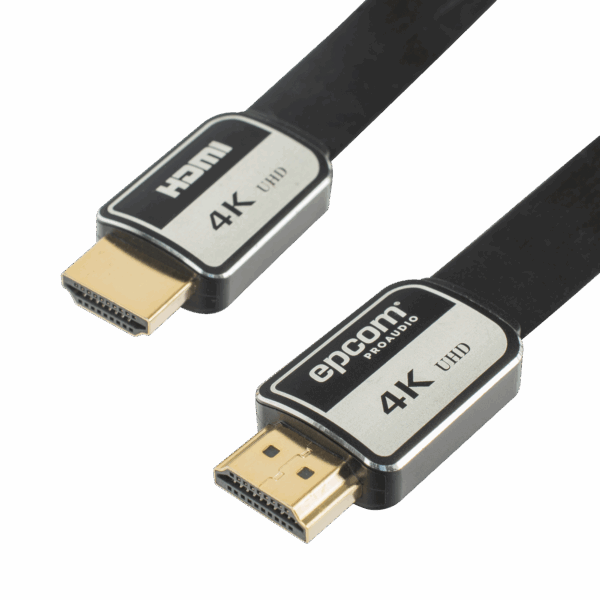Cable HDMI de 1.8m | Alta Definición | Version 2.0 | Alta velocidad 18Gbps | 4K@60Hz | Conectores Chapados en Oro | Tipo Plano
