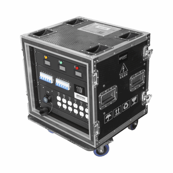 Centro de carga movil para instalaciones temporales con conexión TIPO socapex a 110v Y 220V | RACK 10U