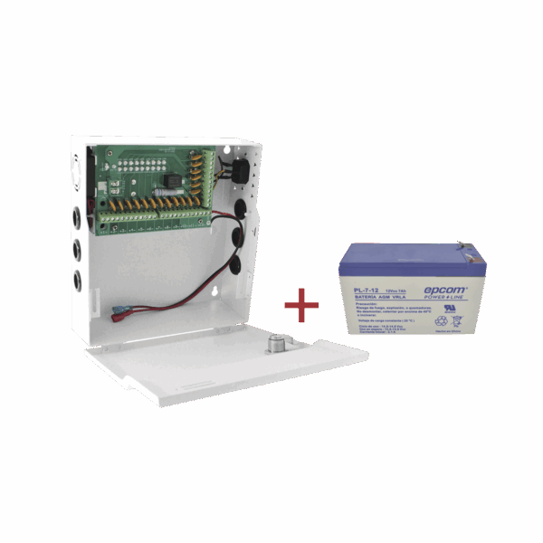 Kit / Fuente con 18 salidas / 20 Amperes totales / Ajuste de voltaje de 11-15 V / 20 A modelo PLK12DC20ABK / + Batería incluída LK712