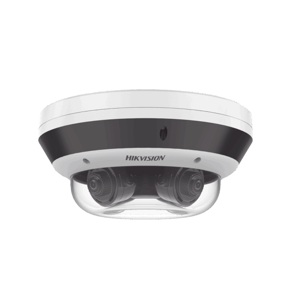 PanoVu Series / Vista Panorámica 360º / 4 Lentes Mot. 2.8 a 12 mm (4 Megapixel por Lente) / 16 Megapixel en Total / WDR 120 dB / DARKFIGHTER / Exterior IP67 / IK10 / PoE+ / 30 mts IR / Micro SD