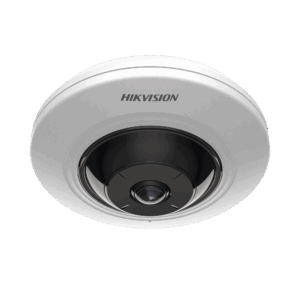 Mini Fisheye IP 5 Megapixel / Panorámica 180° – 360° / 8 mts IR / Interior / PoE / HEOP / ACUSENSE / Detección Facial / Microfono Integrado