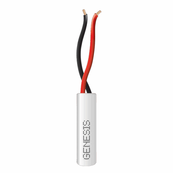 Bobina de 305 Metros de Cable / 2 x 22 AWG / Color Blanco / Riser / Para Sistemas de Intrusión y Automatización
