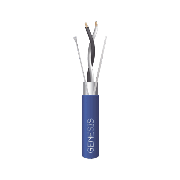 Bobina de 305 Metros / Cable 2 x 22 AWG / Color Azul / Blindado / Plenum / Trenzado para Aplicaciones de Transmisión de Datos a Alta Velocidad para Automatización, EIA-485, BACnet y otros Sistemas de Comunicación