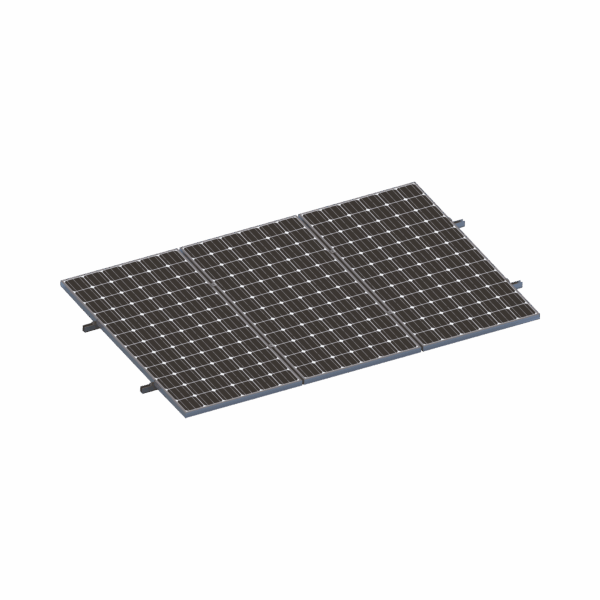 Kit De Minirieles Para Panel Solar Arreglo 1X3  Para Instalación Plano En Lámina