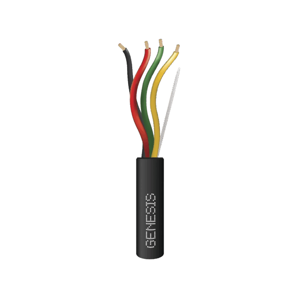 Bobina de Cable de 305m / 4 x 14 AWG / Cable DIRECT BURIAL / Color Negro / Para uso en Intemperie / Uso en Aplicaciones en Sistemas de Detección de Incendio y Sistemas de Evacuación