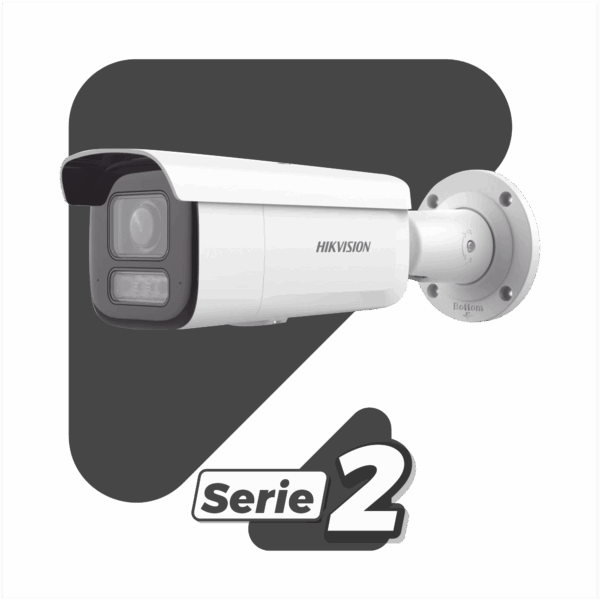 [Dual Light + 2 Micrófonos Integrados] Bala IP 2 Megapixel / Lente Mot. 2.8 a 12 mm / 60 mts Luz Blanca + 60 mts IR / ACUSENSE / Exterior IP67 / IK10 / WDR 120 dB / PoE+ / ONVIF / Alarmas I/O / Micro SD / Metal / IK10 / ACUSEARCH