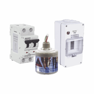 Kit de Centro de Carga Para Corriente Directa, Breaker de hasta  800 Vcc de 16 A con Supresor de Descargas Atmosféricas.