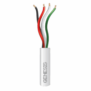 Bobina de 305 Metros /  Cable de Cobre / 4 x 22 AWG / Riser / Color Blanco / Para Aplicaciones de Alarmas de Intrusión y Automatización