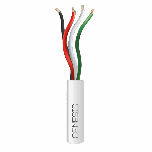 Bobina de 305 Metros /  Cable de Cobre / 4 x 22 AWG / Riser / Color Blanco / Para Aplicaciones de Alarmas de Intrusión y Automatización
