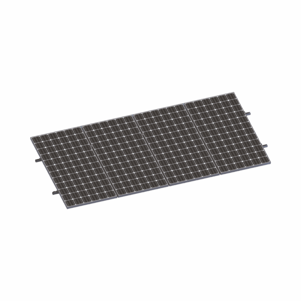 Kit De Minirieles Para Panel Solar Arreglo 1X4 Para Instalación Plano En Lámina