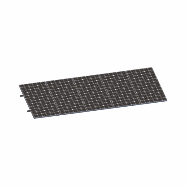 Kit De Minirieles Para Panel Solar Arreglo 1X5 Para Instalación Plano En Lámina