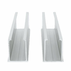 Juego de 2 Mini Rieles De Aluminio para Montaje de Módulos Solares en Techo (Instalación plana 0°). Incluye 4 Tornillos Perforantes.