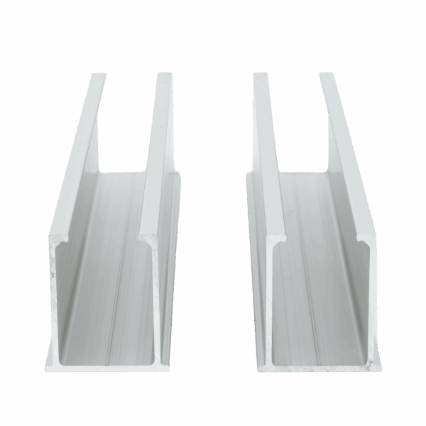 Juego de 2 Mini Rieles De Aluminio para Montaje de Módulos Solares en Techo (Instalación plana 0°). Incluye 4 Tornillos Perforantes.