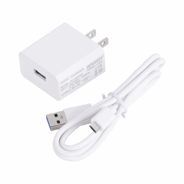Cargador Micro-USB Profesional de 1 Puerto / 5 VCC / 1 Amper Para Smartphones y Tablets / Voltaje de Entrada de 100-240 VCA
