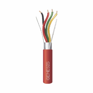 Bobina de 152 Metros de Alambre / 4 x 18 AWG / Riser / BLINDADO / Tipo FPLR / Color Rojo / Para Aplicaciones en Sistemas de Detección de Incendio y Sistemas de Evacuación