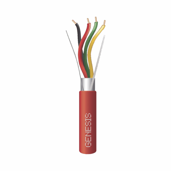 Bobina de 152 Metros de Alambre / 4 x 18 AWG / Riser / BLINDADO / Tipo FPLR / Color Rojo / Para Aplicaciones en Sistemas de Detección de Incendio y Sistemas de Evacuación