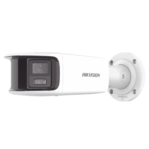 [FlexVu] [ PROTECCIÓN ACTIVA ] Bala IP Panorámica 8 Megapixel (4K) / 2 Lentes 4 mm (180°) / Imagen a Color 24/7 (ColorVu) / PoE / WDR 130° / IP67 / ACUSENSE / Luz Estroboscópica y Alarma Audible / 40 mts Luz Blanca / Micro SD
