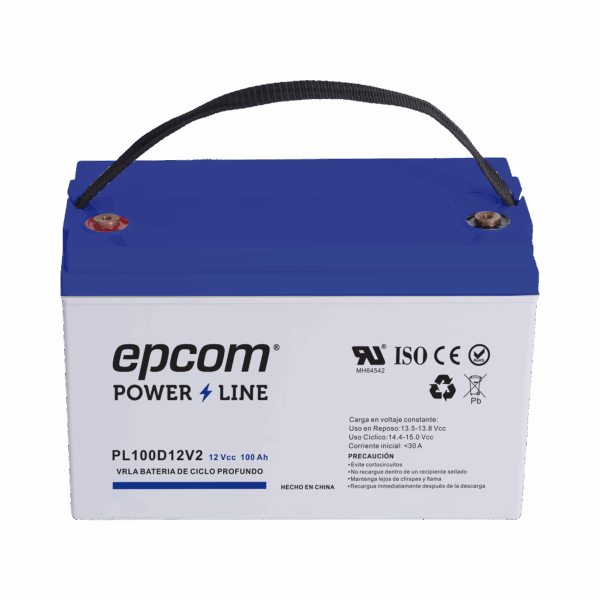 Batería 12 Vcc / 100 Ah / UL / Tecnología AGM-VRLA / CICLO PROFUNDO / Para uso en aplicaciones fotovoltaicas y de emergencia  / Terminales T4