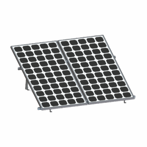 Montaje para 2 Paneles Solares, Riel “8” de 2700mm para Módulos con Espesor de 35mm, Velocidad de Viento Máx. 136km/h
