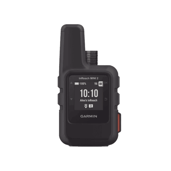 Navegador satelital InReach Mini 2 color negro, con cobertura global mediante la red Iridium, cuenta con botón de emergencia, batería para hasta 50 horas, GPS y brujula.