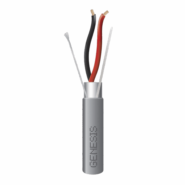 Bobina de 305 Metros / Cable 2 x 18 AWG / Color Gris / Blindado / Riser / Aplicaciones de Audio Control de Acceso y Automatización