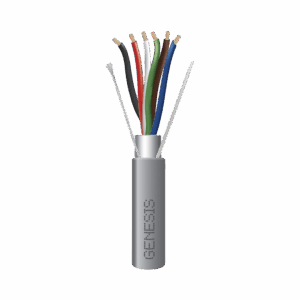 Bobina de 305 Metros de Cable  6 x 22 AWG / Blindado / Plenum de Color Gris / Aplicaciones de Audio, Seguridad y Control