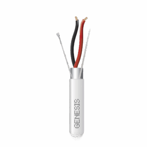 Bobina de 305 M de Cable 2 x 22 AWG BLINDADO / RISER / Color Blanco / Para Aplicaciones de Audio, Seguridad y Control